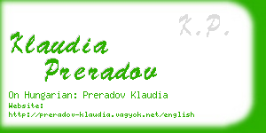 klaudia preradov business card